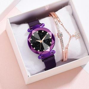 Ladies Quartz Watch Starry Sky Wrist Watch Female Magnet Wristwatch